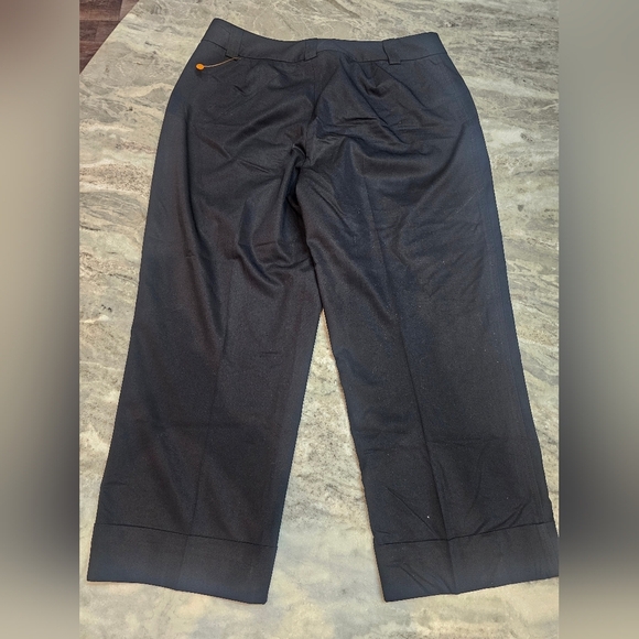 AK Anne Klein Black Stretch Wide Leg Capri Size 10P Petite Career Trousers - Picture 5 of 7